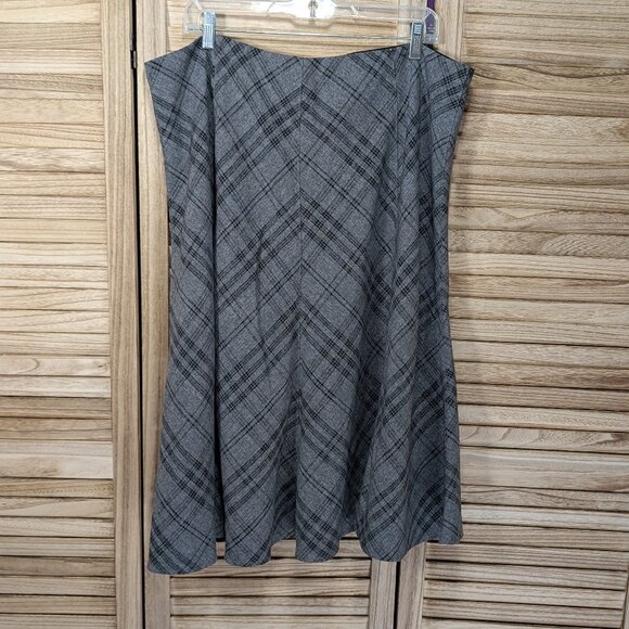 Jones New York Gray Plaid A-Line Skirt Size 16W - Picture 1 of 9